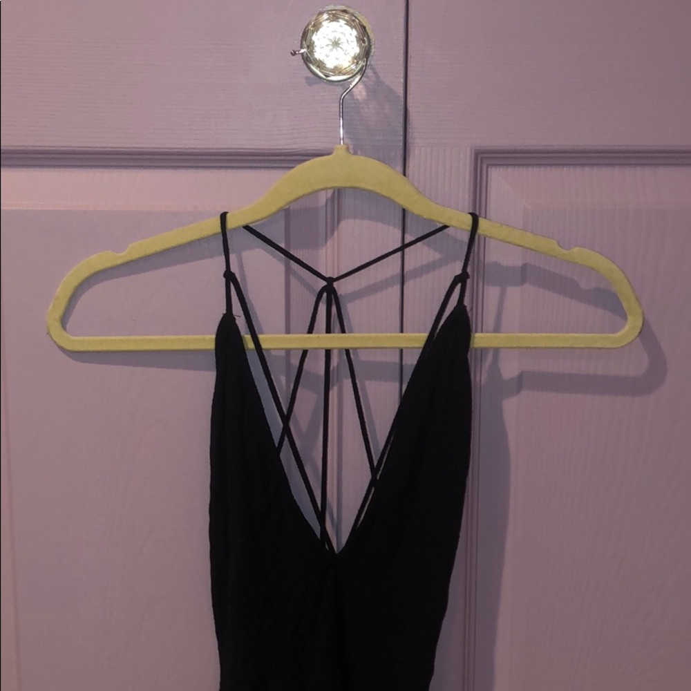 Black strappy bodysuit